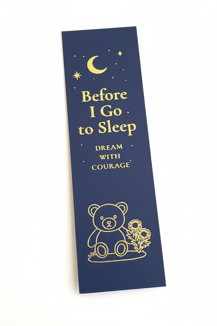 Before I Go to Sleep Bookmark with Raised Gold Foil