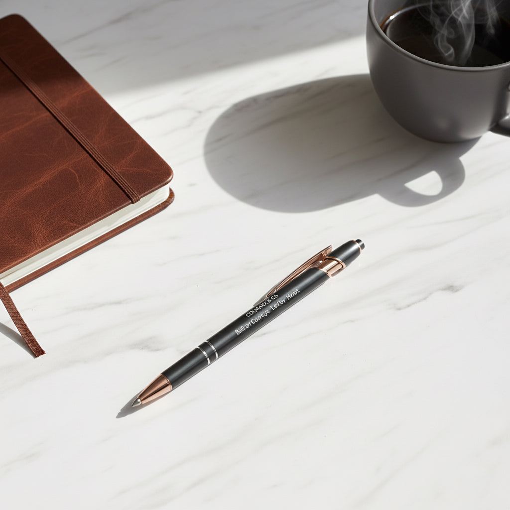 Courage & Co.  Rose Gold Engraved Pen