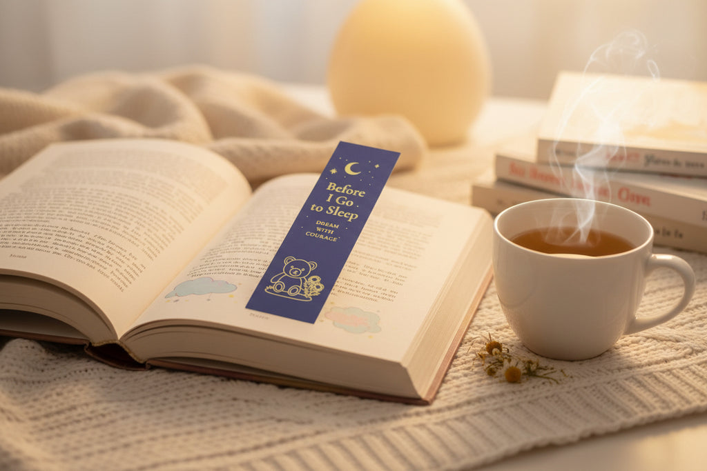 Before I Go to Sleep Bookmark with Raised Gold Foil